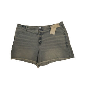 a.n.a Shorts Women's 20 Blue High Rise Shortie Short Frayed Hem Light Denim New